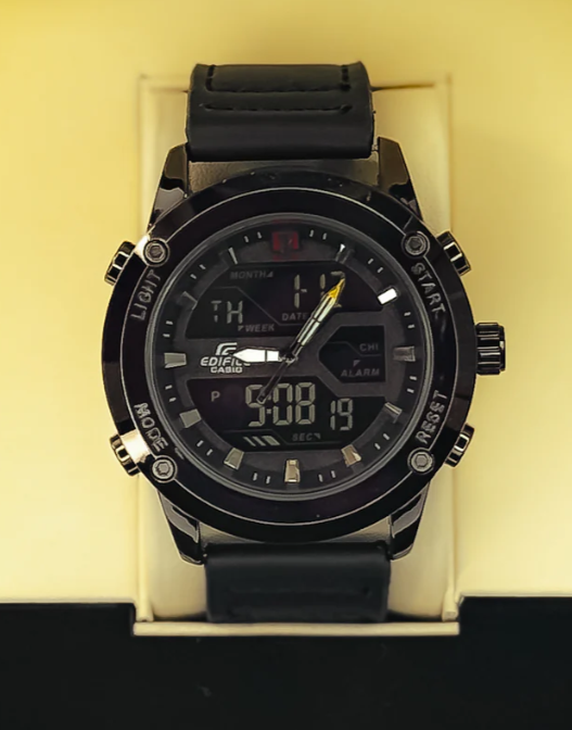 Edifice Dual-Time Watch – Stylish & Functional for Any Occasion.