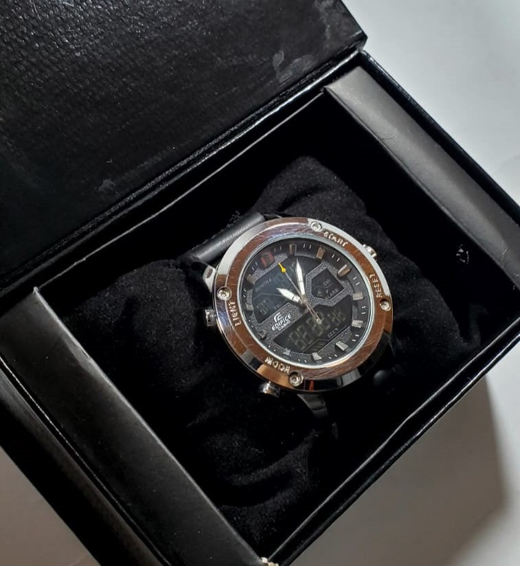 Edifice Dual-Time Watch – Stylish & Functional for Any Occasion.