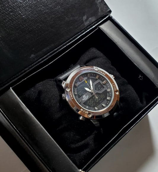 Edifice Dual-Time Watch – Stylish & Functional for Any Occasion.