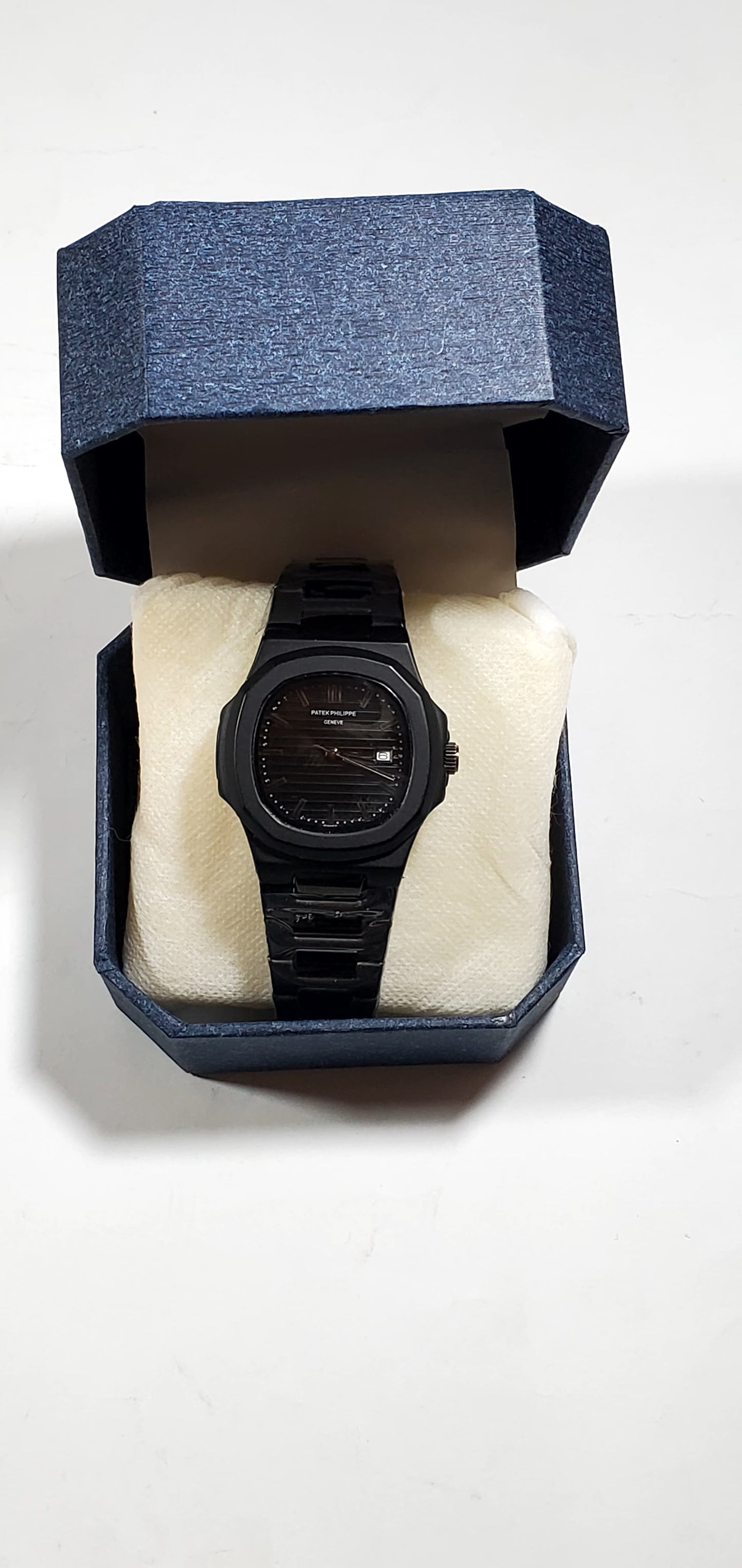 Black Matte Patek- Philippe Watch – Premium Design with Butterfly Lock.