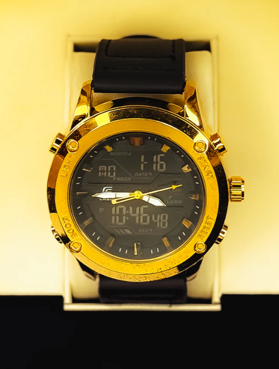Edifice Dual-Time Watch – Stylish & Functional for Any Occasion.